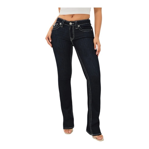 TRUE RELIGION VINTAGE BECCA BIG T FLAP BOOTCUT JEAN size 27 NWT - Picture 1 of 12